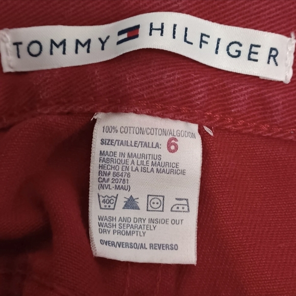 Vintage Tommy Hilfiger Jeans Women's Carpenter Red 100% Cotton Size 6 - Picture 8 of 8